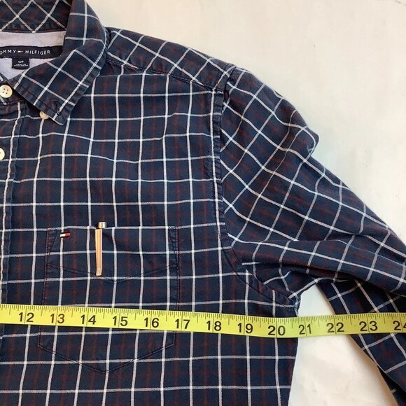 Tommy Hilfiger Blue Checks Long Sleeve Button Up Cotton Shirt Mens Size Small - Picture 7 of 8